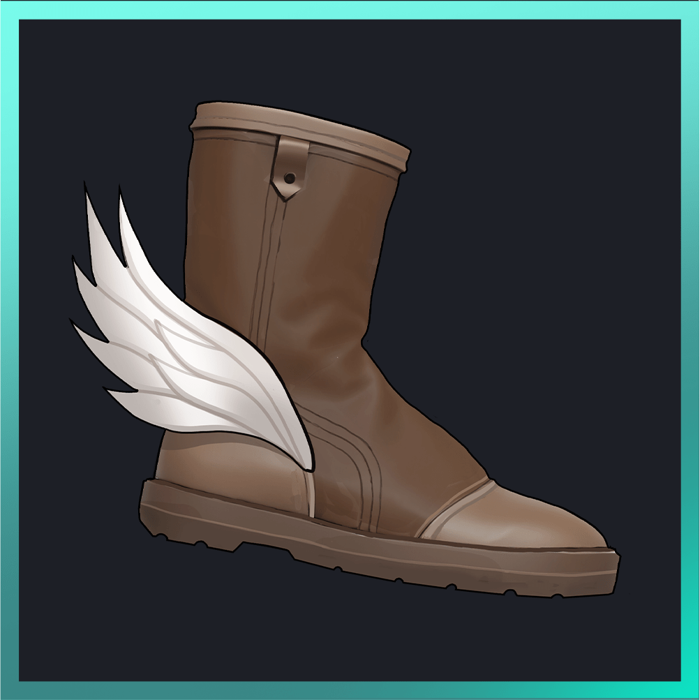 Speed Boots will allow the Player to move at exceptional speed for a short period of time - even outrunning a Homing Missile.